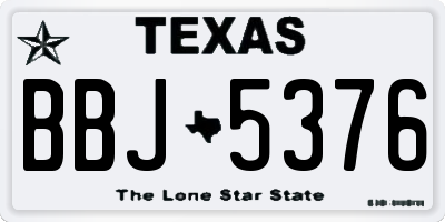 TX license plate BBJ5376