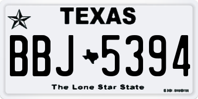 TX license plate BBJ5394