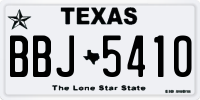 TX license plate BBJ5410