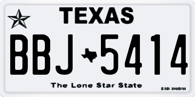 TX license plate BBJ5414