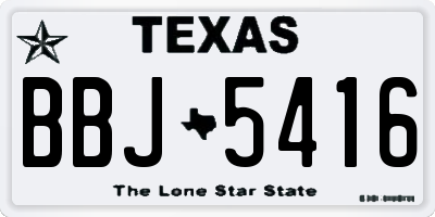 TX license plate BBJ5416