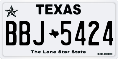 TX license plate BBJ5424