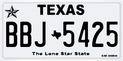 TX license plate BBJ5425