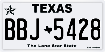 TX license plate BBJ5428