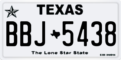 TX license plate BBJ5438