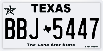 TX license plate BBJ5447