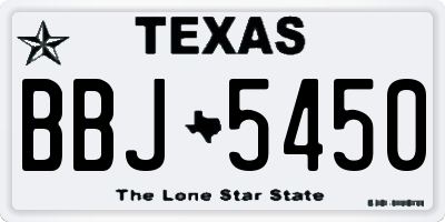 TX license plate BBJ5450