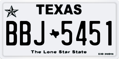 TX license plate BBJ5451