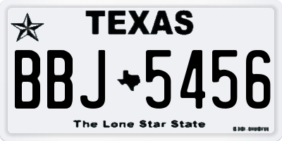 TX license plate BBJ5456