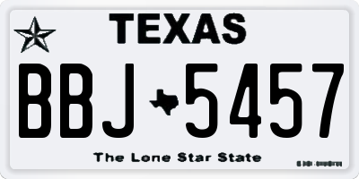 TX license plate BBJ5457