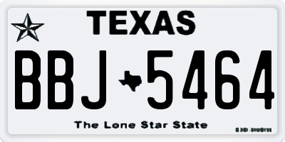 TX license plate BBJ5464