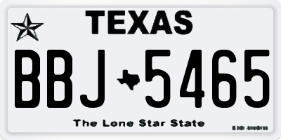 TX license plate BBJ5465
