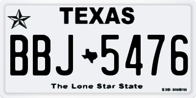 TX license plate BBJ5476