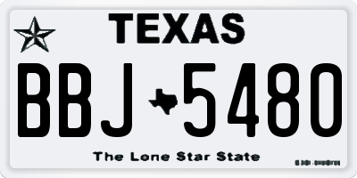 TX license plate BBJ5480