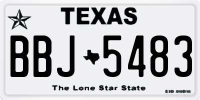 TX license plate BBJ5483