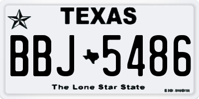 TX license plate BBJ5486