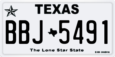TX license plate BBJ5491