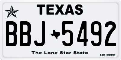 TX license plate BBJ5492