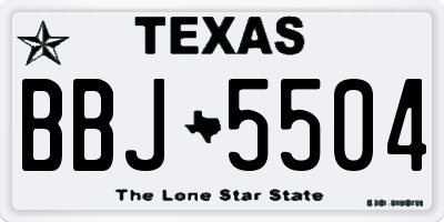 TX license plate BBJ5504