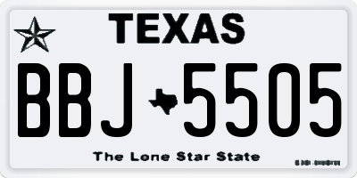 TX license plate BBJ5505