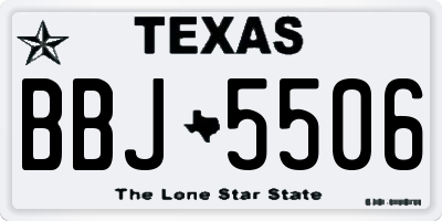 TX license plate BBJ5506