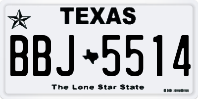 TX license plate BBJ5514
