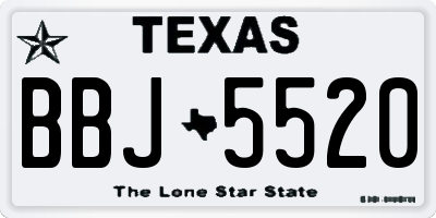 TX license plate BBJ5520