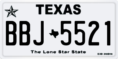 TX license plate BBJ5521