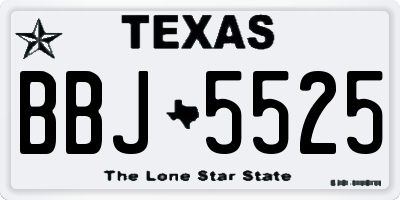 TX license plate BBJ5525