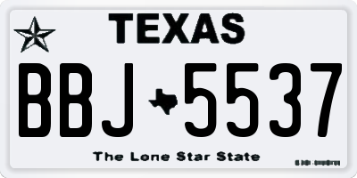 TX license plate BBJ5537