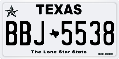 TX license plate BBJ5538