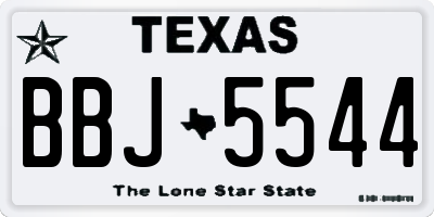 TX license plate BBJ5544