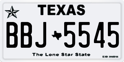 TX license plate BBJ5545