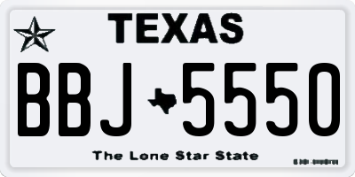 TX license plate BBJ5550