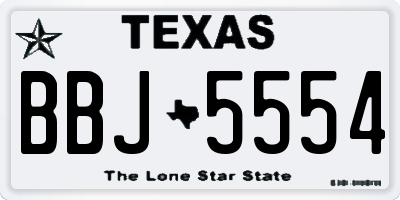 TX license plate BBJ5554
