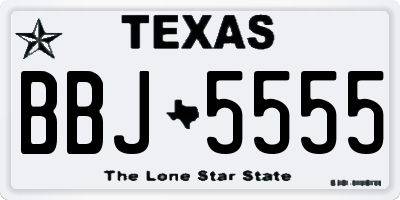 TX license plate BBJ5555