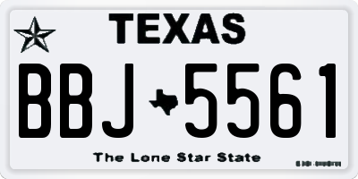 TX license plate BBJ5561