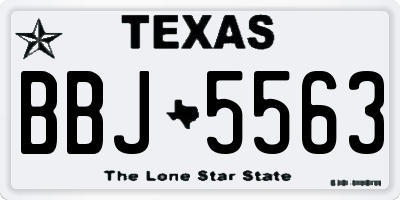 TX license plate BBJ5563