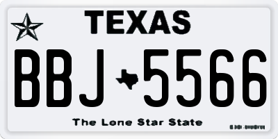 TX license plate BBJ5566
