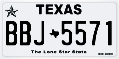 TX license plate BBJ5571