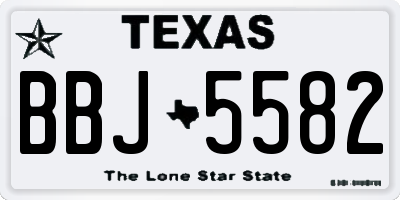 TX license plate BBJ5582