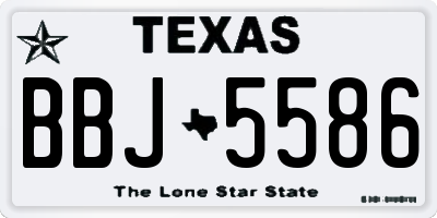 TX license plate BBJ5586