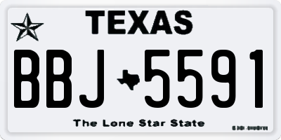 TX license plate BBJ5591