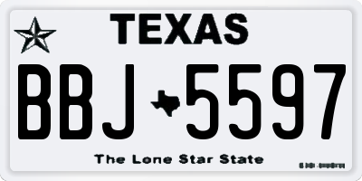 TX license plate BBJ5597