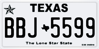 TX license plate BBJ5599