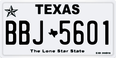 TX license plate BBJ5601