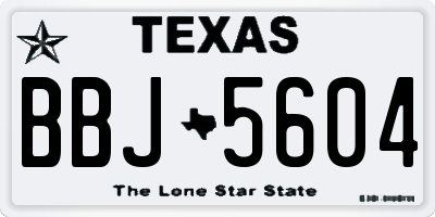 TX license plate BBJ5604