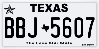 TX license plate BBJ5607