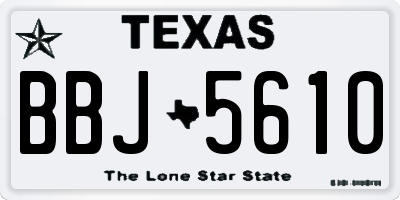 TX license plate BBJ5610