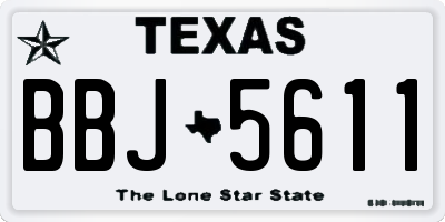 TX license plate BBJ5611